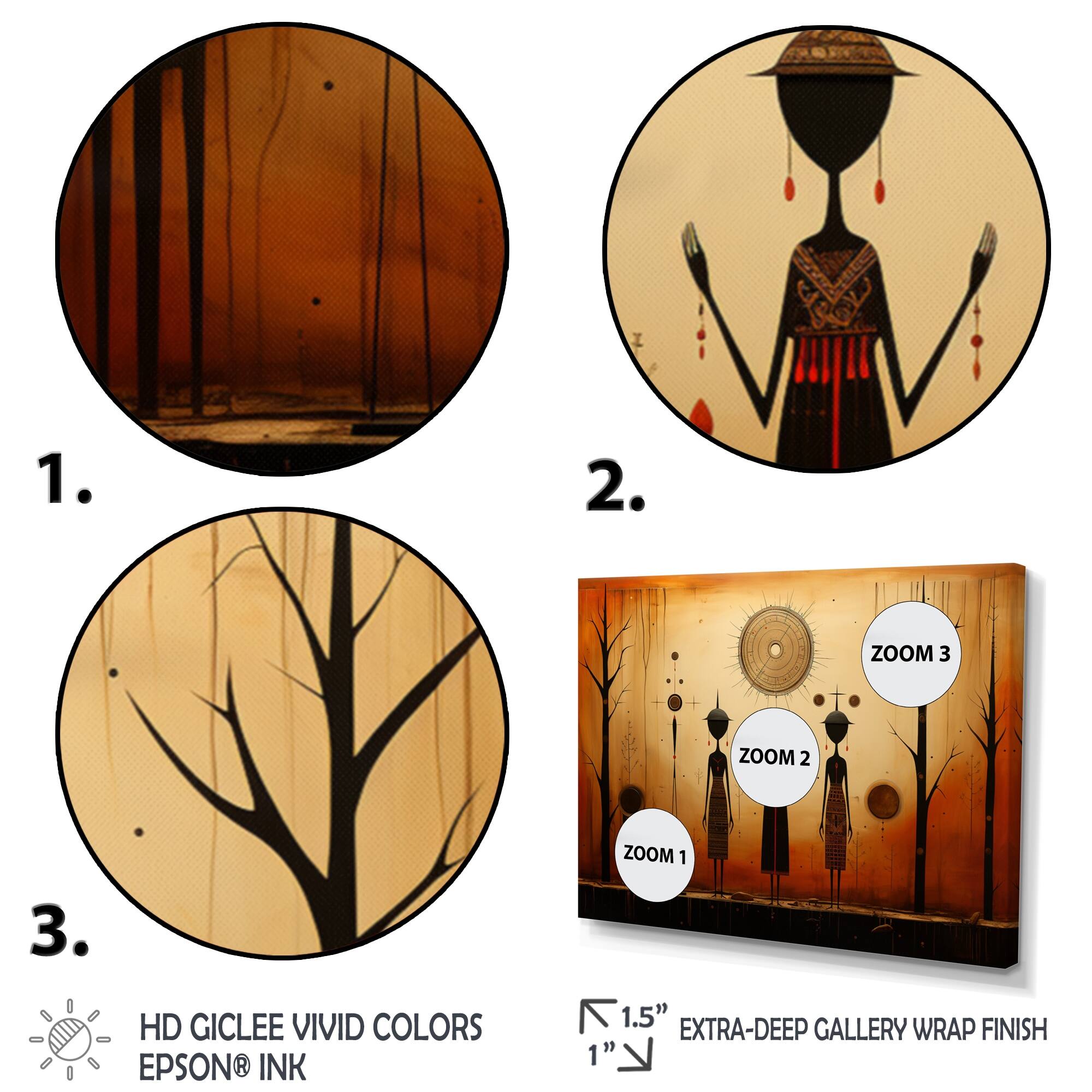 Designart "Folk Religion Folklore Reverence" Spiritual Framed Canvas Prints On Sale Bed Bath